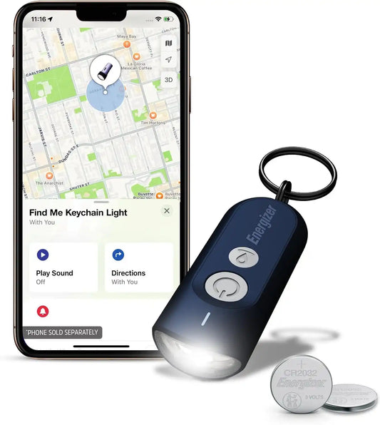 Energizer Find Me Keychain Light, Apple Find My Bluetooth Tracker, Blue