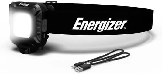 Energizer MP-450 Headlamp Rechargeable, Ultra Bright LED Rechargeable Head Lamp with White Red Green Light, Water-Resistant Headlight for Outdoor, Camping, Running, Hiking, Fishing