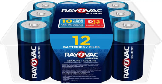 Rayovac High Energy D Batteries (12 Pack), Alkaline D Cell Batteries