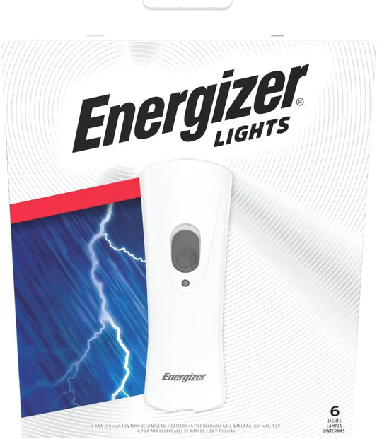 Energizer Auto-On LED Flashlights Rechargeable (6-Pack) for Home Power Failure, Plug in LED Flashlight for Power Outage, Night Light, Hurricane Preparedness