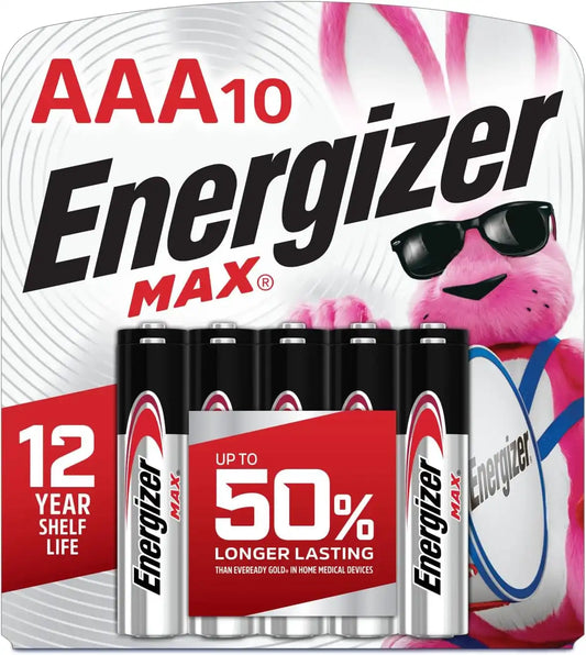Energizer MAX AAA Batteries (10 Pack), Triple A Alkaline Batteries