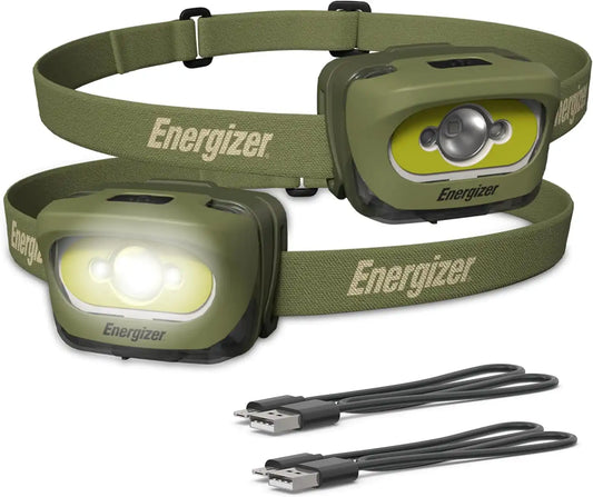 Energizer LED Rechargeable Headlamp, Headlamp with Red Light, 2-Pack