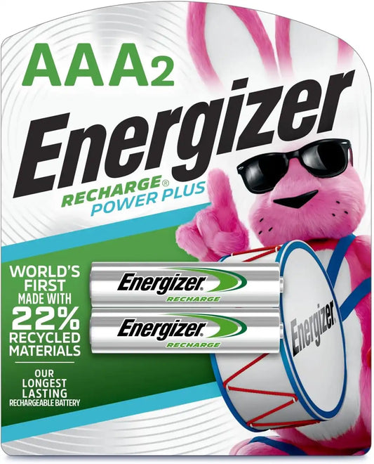 Energizer Power Plus Rechargeable AAA Batteries (2 Pack), 800mAh Triple A Batteries