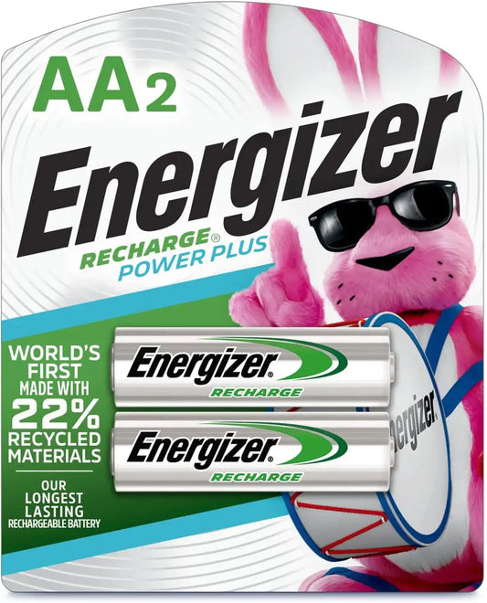 Energizer Recharge Universal Rechargeable AA Batteries (2 Pack), Double A Rechargeable Batteries
