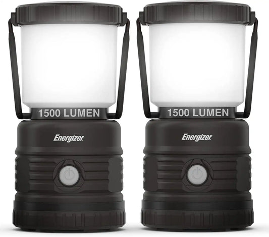 ENERGIZER LED Lantern X1500 (2-Pack), IPX4 Water Resistant Tent Lights, Super Bright Battery Powered Lanterns for Camping, Outdoors, Emergency