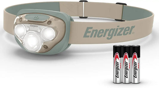 Energizer Vision HD + LED Headlamp, Green & Tan Color, LED Light for Emergencies, Outdoors or as a Work Light, Includes Batteries, Pack of 1