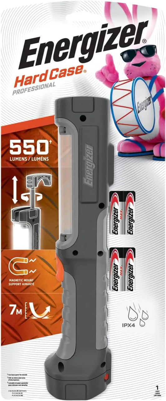 Energizer HC-550 LED Flashlight, Water Resistant LED Magnetic Work Light, Flash Light with AA Batteries Included, Pack of 2