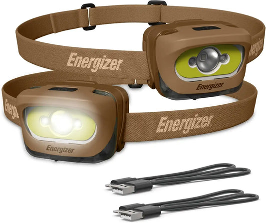 Energizer LED Rechargeable Headlamp, Headlamp with Red Light, Brown
