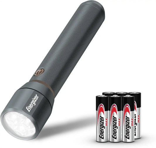 Energizer LED Flashlight Vision PRO, Ultra Bright 1000+ Lumens, IPX4 Water Resistant, Aircraft-Grade Aluminum LED Light, Rugged Metal Flash Light for Outdoors, Emergency Power Outage, Gray
